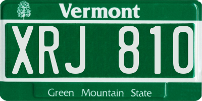 VT license plate XRJ810
