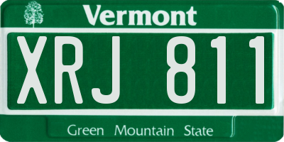 VT license plate XRJ811
