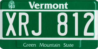 VT license plate XRJ812