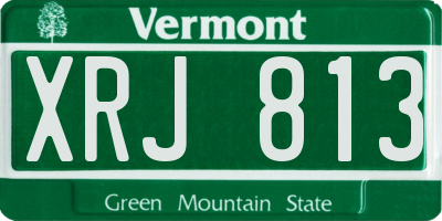 VT license plate XRJ813