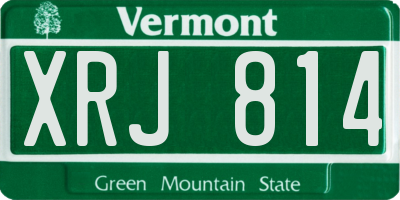 VT license plate XRJ814