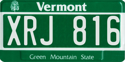 VT license plate XRJ816