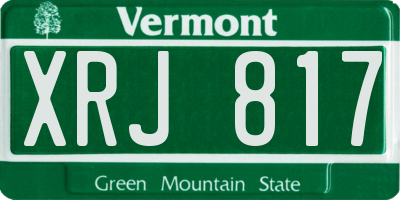 VT license plate XRJ817