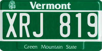 VT license plate XRJ819