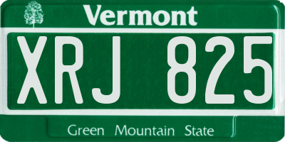 VT license plate XRJ825