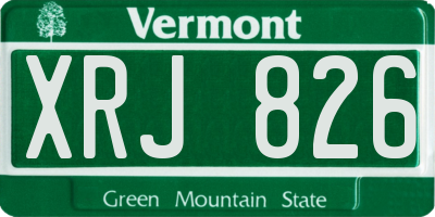 VT license plate XRJ826