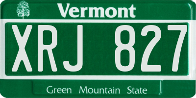 VT license plate XRJ827