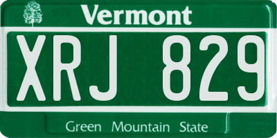 VT license plate XRJ829
