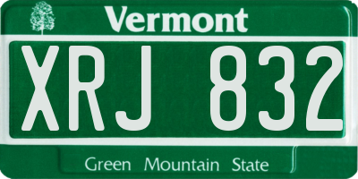 VT license plate XRJ832