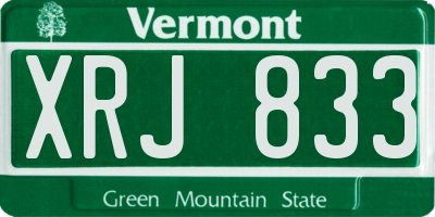 VT license plate XRJ833