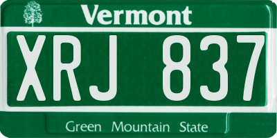 VT license plate XRJ837