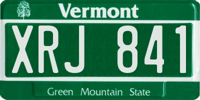 VT license plate XRJ841