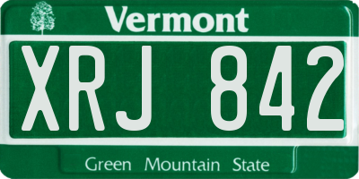 VT license plate XRJ842