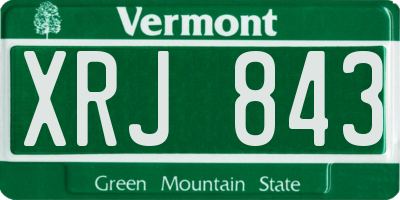 VT license plate XRJ843