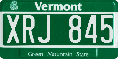 VT license plate XRJ845