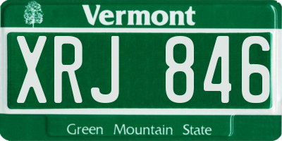 VT license plate XRJ846