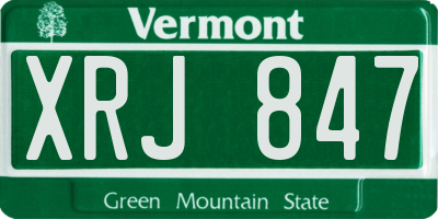 VT license plate XRJ847