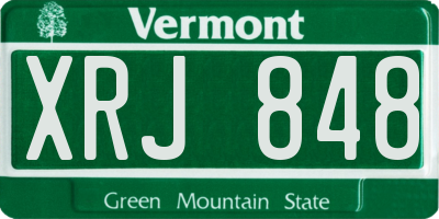 VT license plate XRJ848