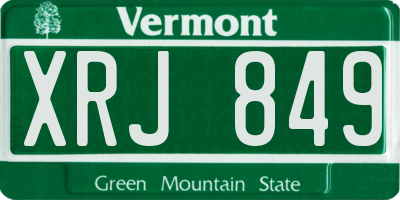 VT license plate XRJ849
