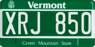 VT license plate XRJ850