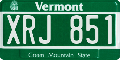 VT license plate XRJ851