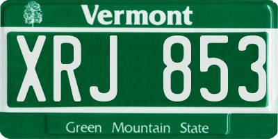 VT license plate XRJ853