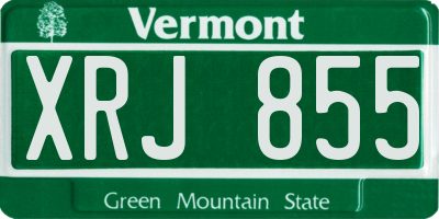 VT license plate XRJ855