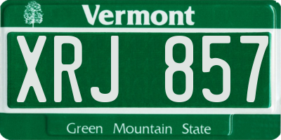 VT license plate XRJ857