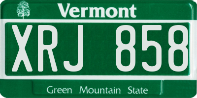 VT license plate XRJ858