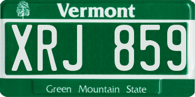 VT license plate XRJ859