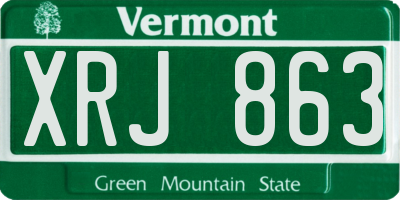 VT license plate XRJ863