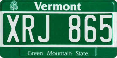 VT license plate XRJ865