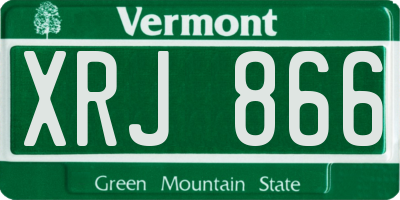 VT license plate XRJ866