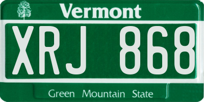 VT license plate XRJ868