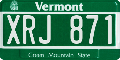 VT license plate XRJ871