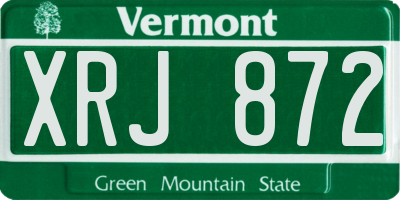 VT license plate XRJ872