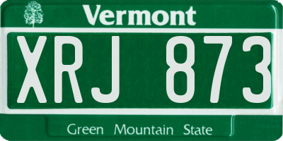 VT license plate XRJ873