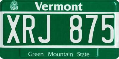 VT license plate XRJ875