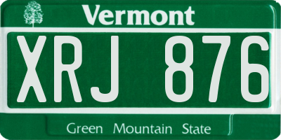 VT license plate XRJ876