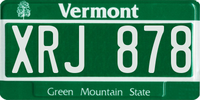 VT license plate XRJ878