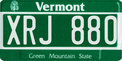 VT license plate XRJ880