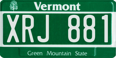 VT license plate XRJ881