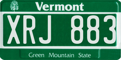 VT license plate XRJ883