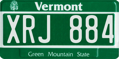 VT license plate XRJ884