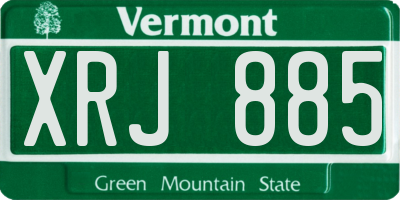 VT license plate XRJ885