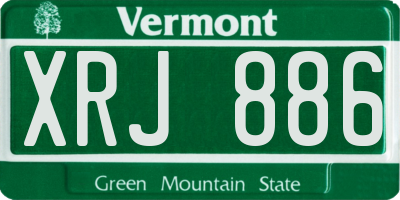 VT license plate XRJ886