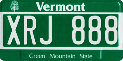 VT license plate XRJ888