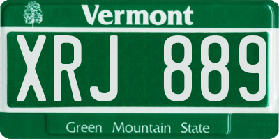 VT license plate XRJ889
