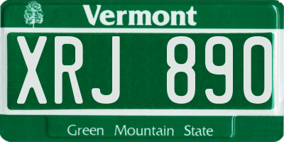VT license plate XRJ890