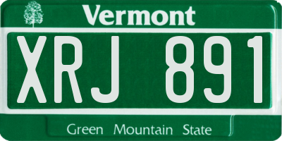 VT license plate XRJ891